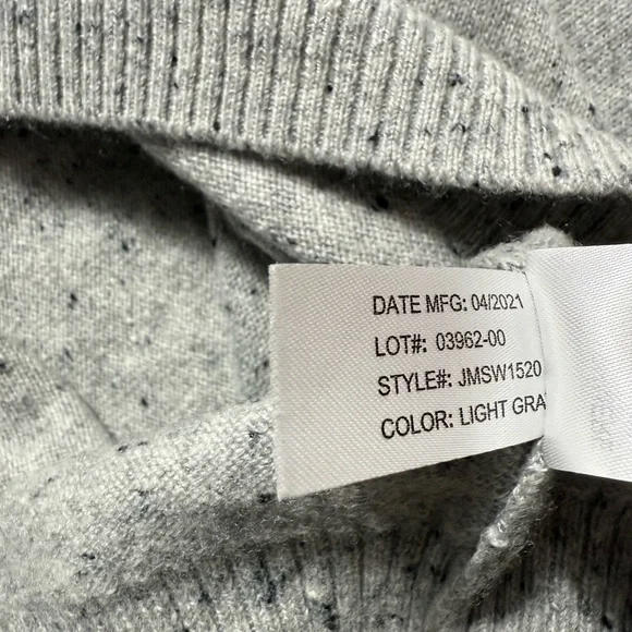 Johnnie O Essex 100% Cashmere Sweater Mens Sz XL 1/4 Zip Pullover Speckled Gray